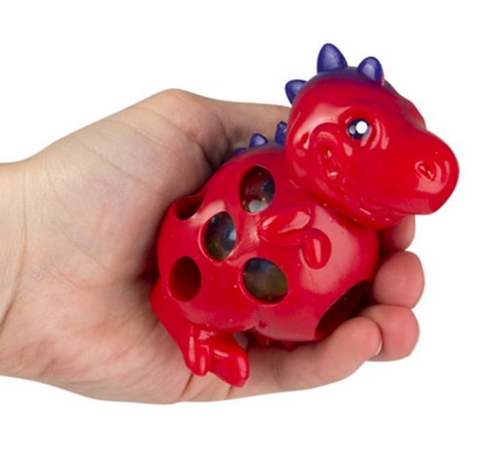 DINOSAUR SQUEEZE BALL w/BEADS (12 per unit) #BASBDIN (I-10)