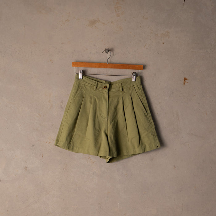Double Pleated Twill Shorts