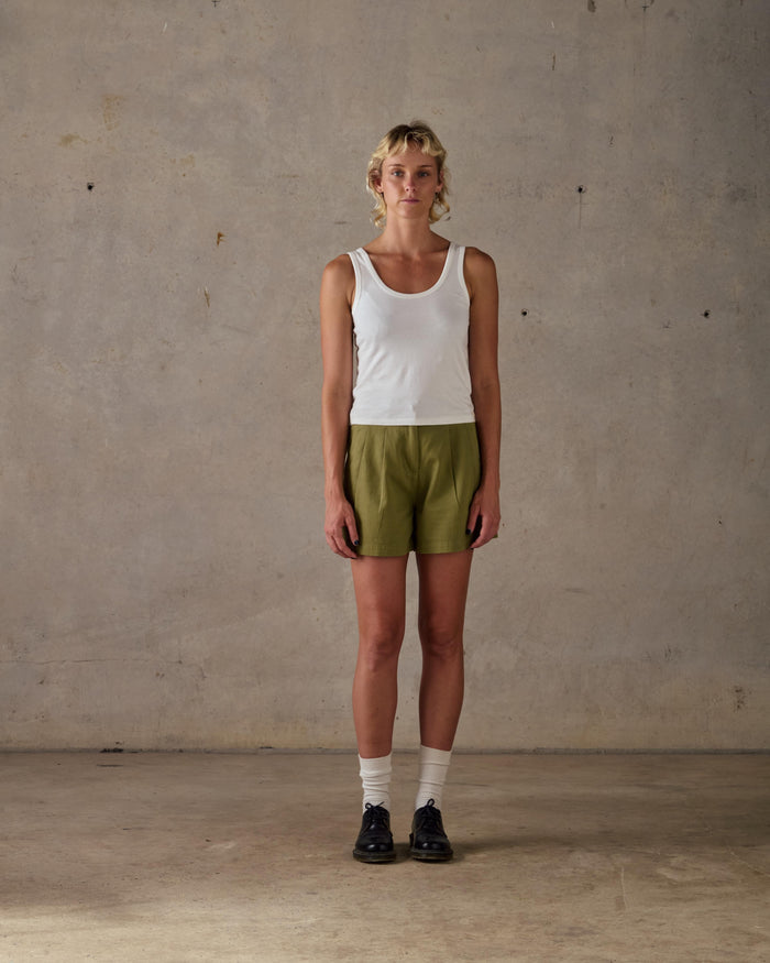 Double Pleated Twill Shorts