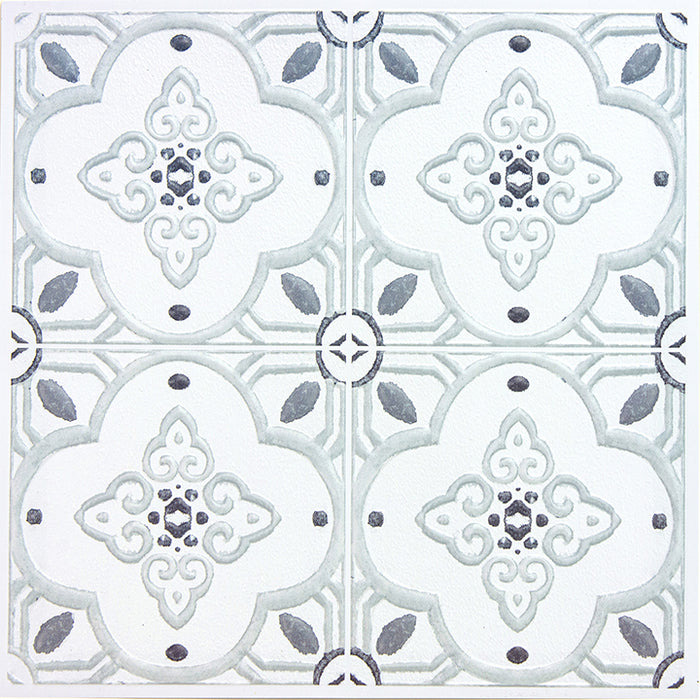 Embossed Blue Backsplash Peel and Stick Tiles 4 to a Pack 10" x 10"