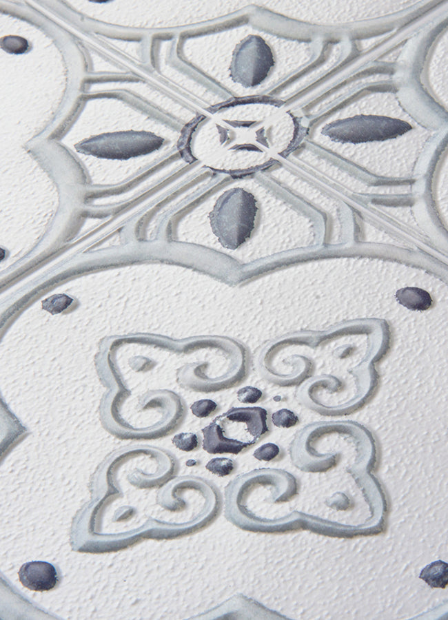 Embossed Blue Backsplash Peel and Stick Tiles 4 to a Pack 10" x 10"
