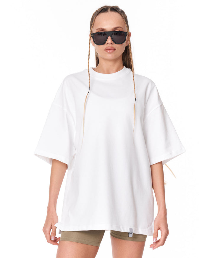 Follow The Stream White Oversized T-Shirt for streetwear outfits