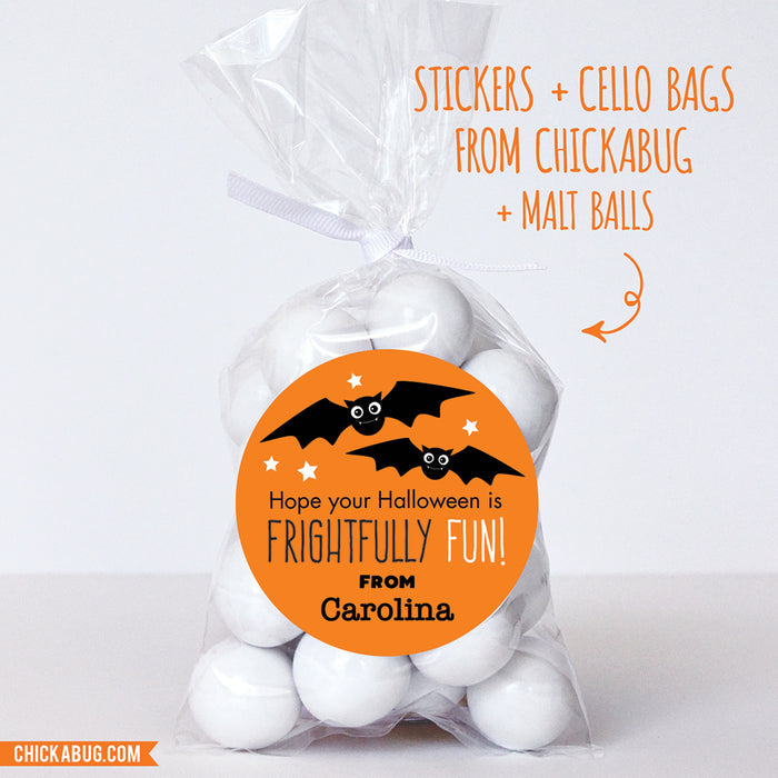 "Frightfully Fun" Halloween Bat Stickers