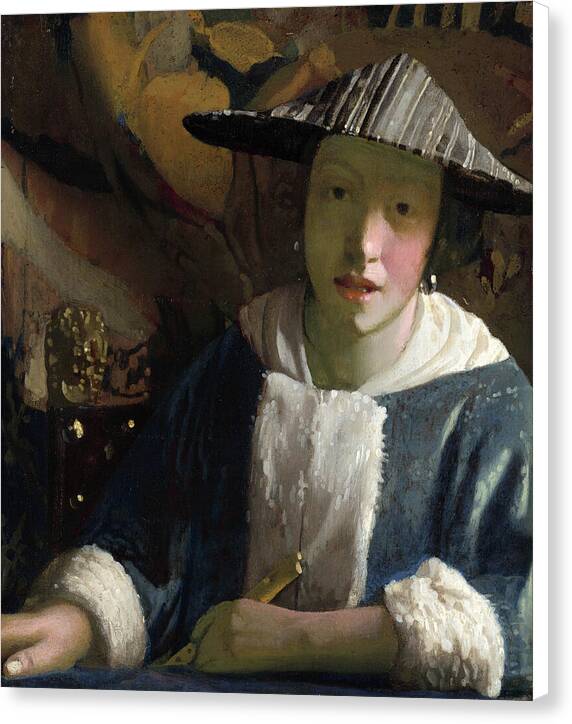 Girl with a Flute - Canvas Print