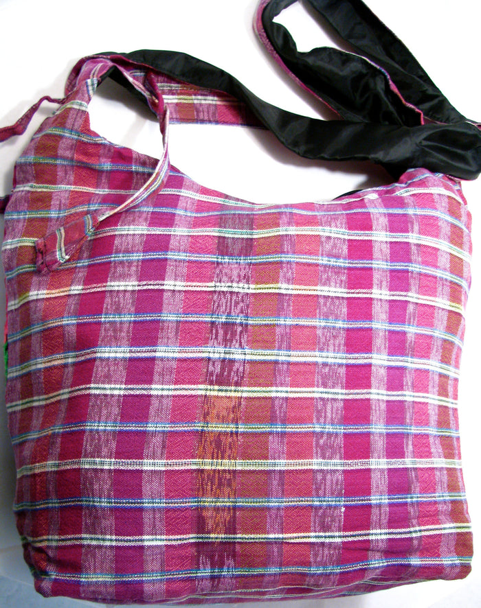 GUATEMALA PURSE HAND EMBROIDERED FLOWERS HOBO BAG X-LARGE GPL012