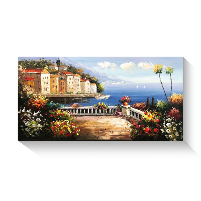 Handmade Oil Painting of Venice City on Stretched Canvas