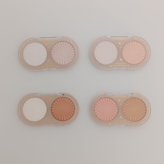Huda Beauty Elegant Gold Highlighter Duo – Ultra Glow, Long - Lasting - Lotshop.pk