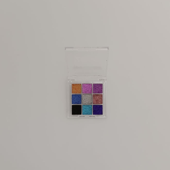 Huda Beauty Shine! 9 - Color Glitter Eyeshadow Palette – Ultra Pigmented, Long - Lasting & Sparkling Shades - Lotshop.pk