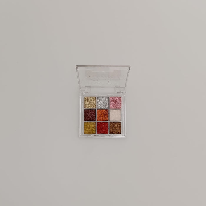 Huda Beauty Shine! 9 - Color Glitter Eyeshadow Palette – Ultra Pigmented, Long - Lasting & Sparkling Shades - Lotshop.pk