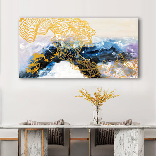 Huge Framed Abstract Handmade Oil Painting on Stretched Canvas