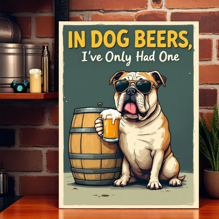 In Dog Beers I've Only Had One – Funny Aluminum Bar Sign