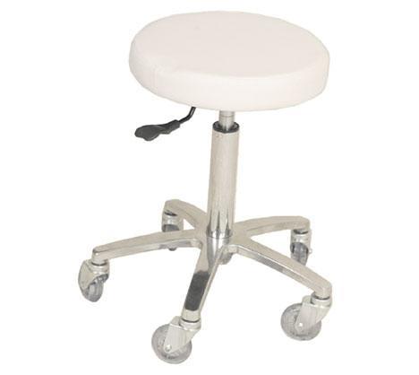 Joiken Turbo Stool - No Back - Chrome Base - White Upholstery