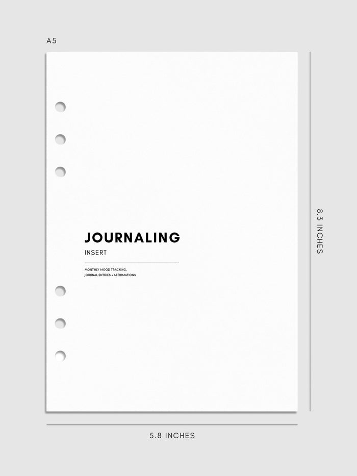 Digital mockup of insert in A5 sizing.