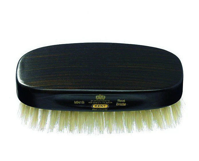 Kent Mens Brush Rectangular White Bristles Ebonywood - MN1B
