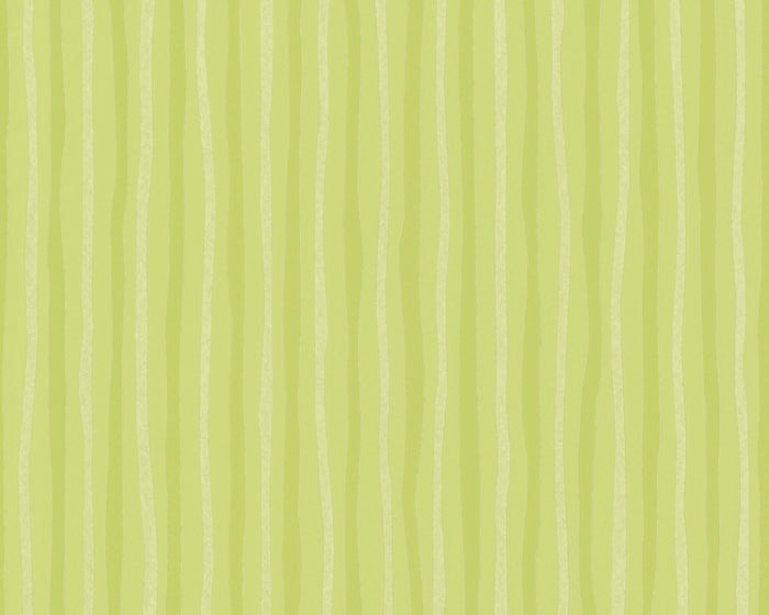 Lime Green Wavy Stripe Fleece Textured Unpasted Wallpaper