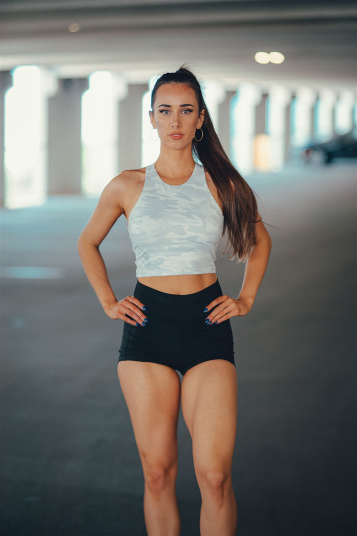 Limitless Crop Tank (Snow Camo)