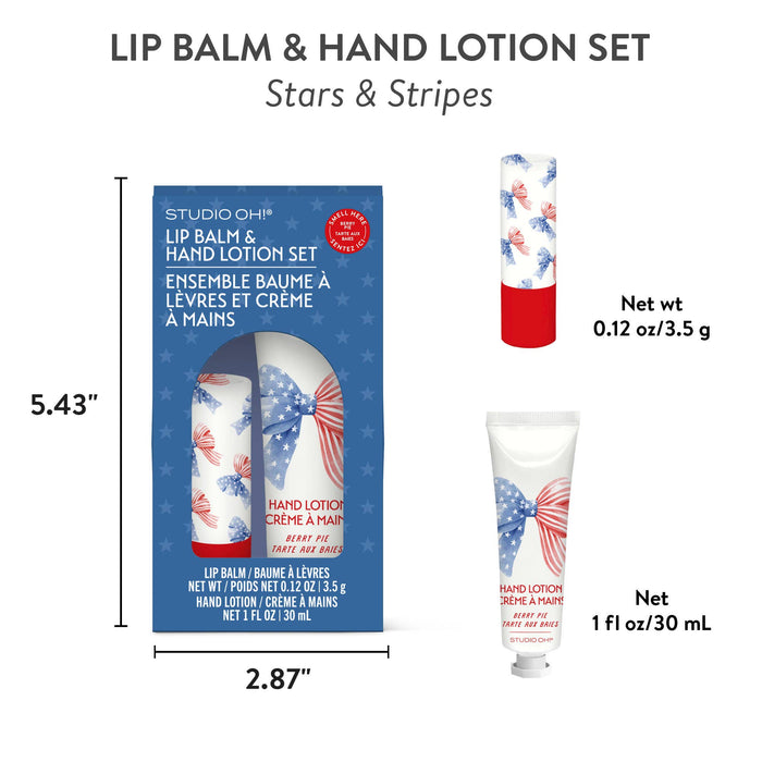 Lip Balm & Hand Lotion Set-Stars & Stripes