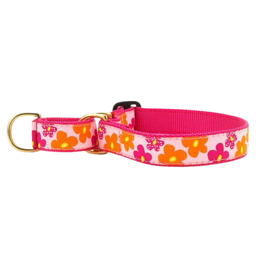 FLOWER-POWER-DOG-COLLAR-MARTINGALE-NO-PULL