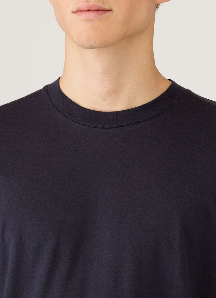 Men's Silk Cotton Cashmere T-shirt in Navy