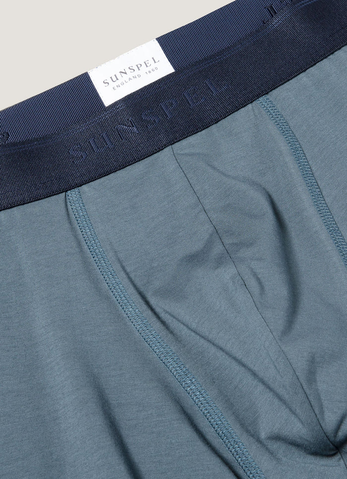 Men's Stretch Cotton Boxer Briefs in Dark Petrol