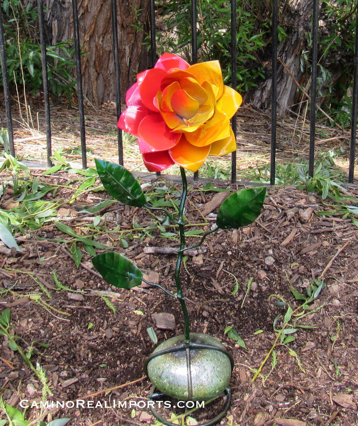 Metal Art Rose Flower Sculpture MFLW001