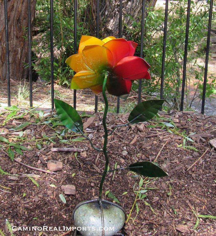 Metal Art Rose Flower Sculpture MFLW001