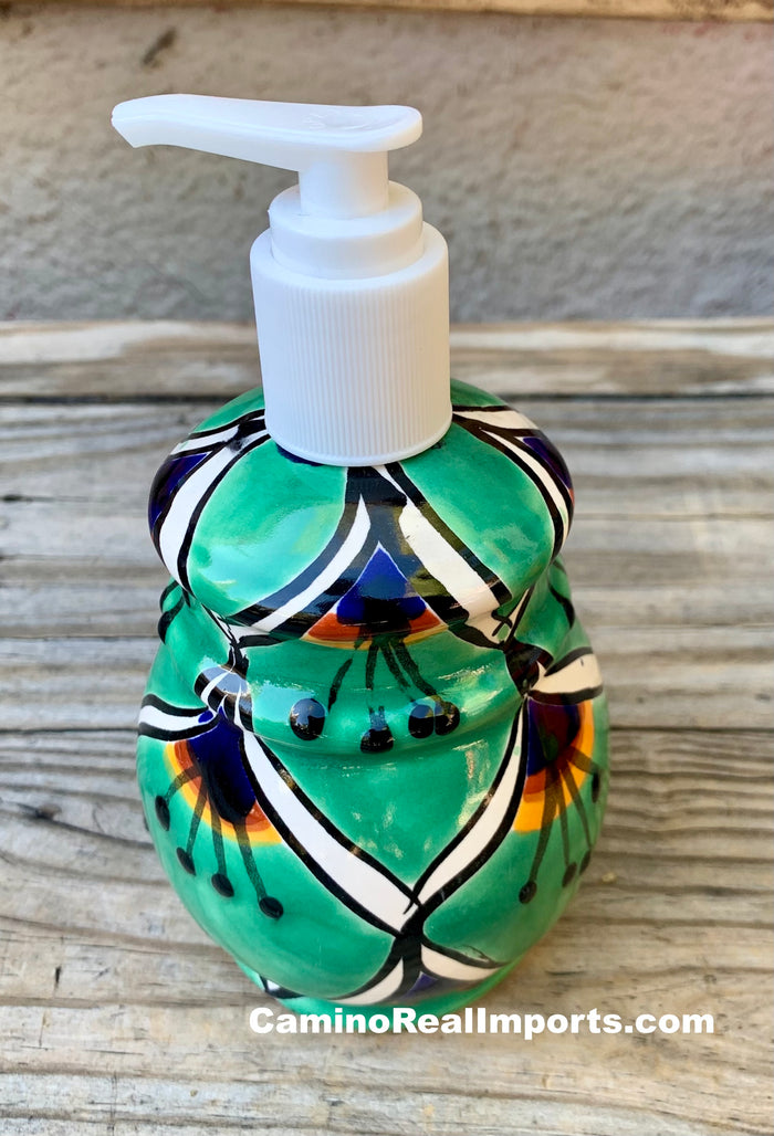 Mexican Talavera Lotion or Soap Dispenser TD015