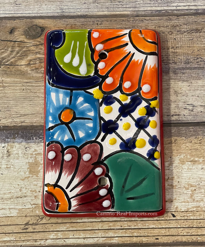Mexican Talavera Pottery Blank Switch Plate TBSP002