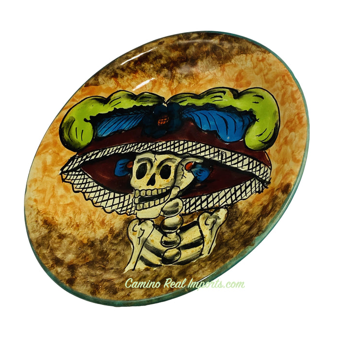 Mexican Wall Hanging Talavera "Catrina" Pottery Plate 8" TP8001