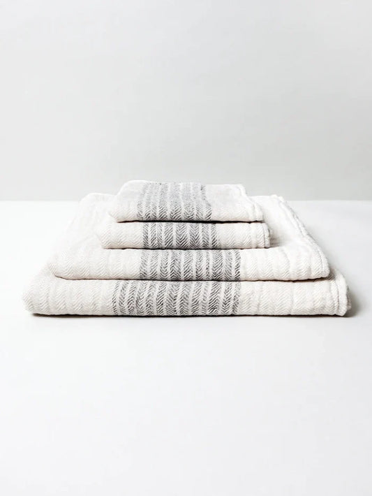 Moku | Flax Line Organics Towel Washcloth, Beige