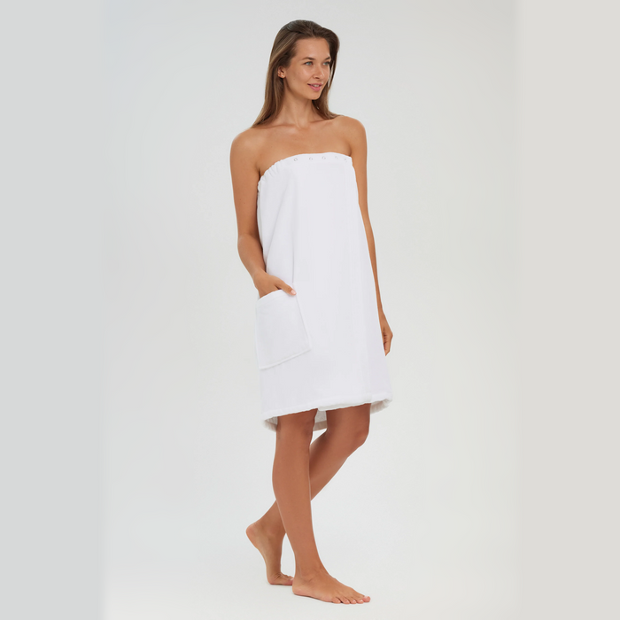 Monarch Cypress Women's Terry Velour White Wrap