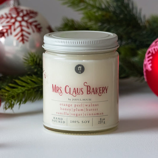 Mrs. Claus Bakery Christmas Soy Candle - 8 oz - Jarful House