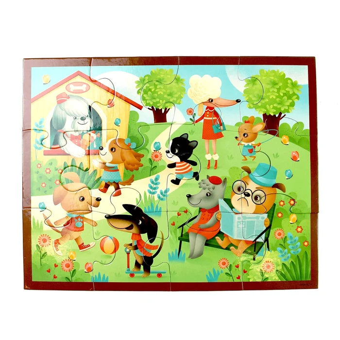 Mudpuppy Puppy Playtime 12-Piece Pouch Puzzle