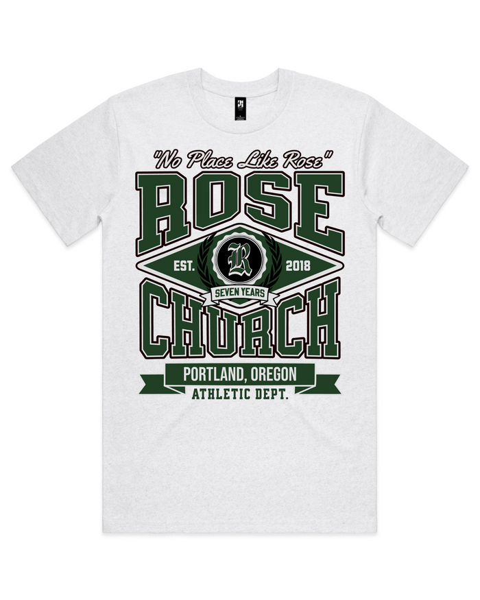 No Place Like Rose Crest Tee - White Heather