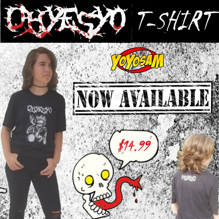 OHYESYO YoYo Company Black T-Shirt- Tattoo Style Illustration with the Logo on the Back - Many Sizes! - YoYoSam