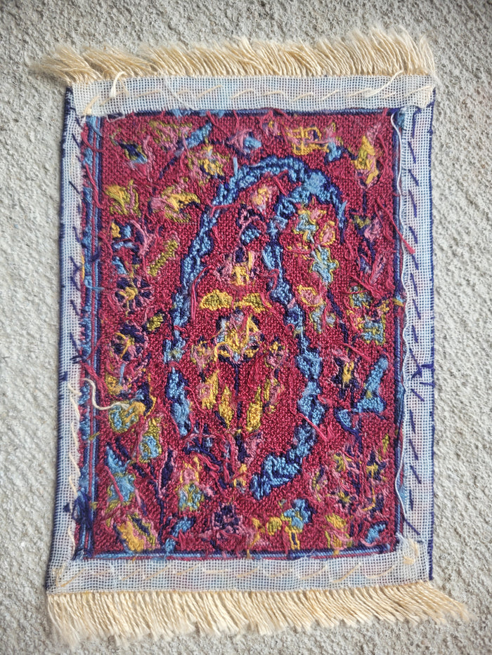 Petit Point Moody Dark Floral Design Rug - Ursula Sauerberg