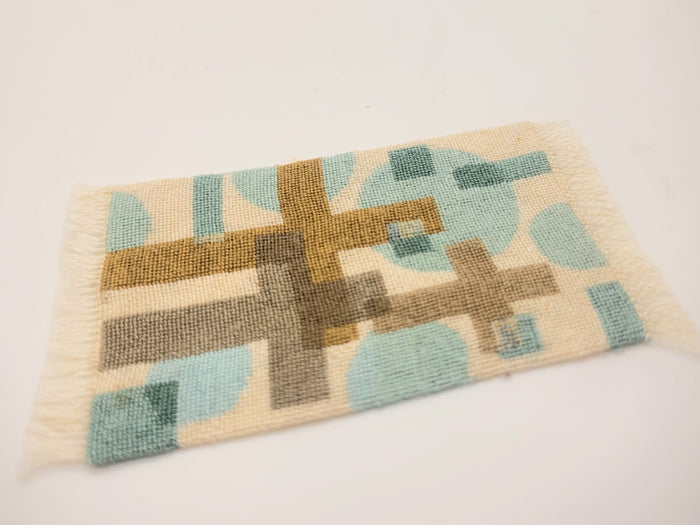 Petit Point Rug by Ursula Sauerberg- Blue and Tan