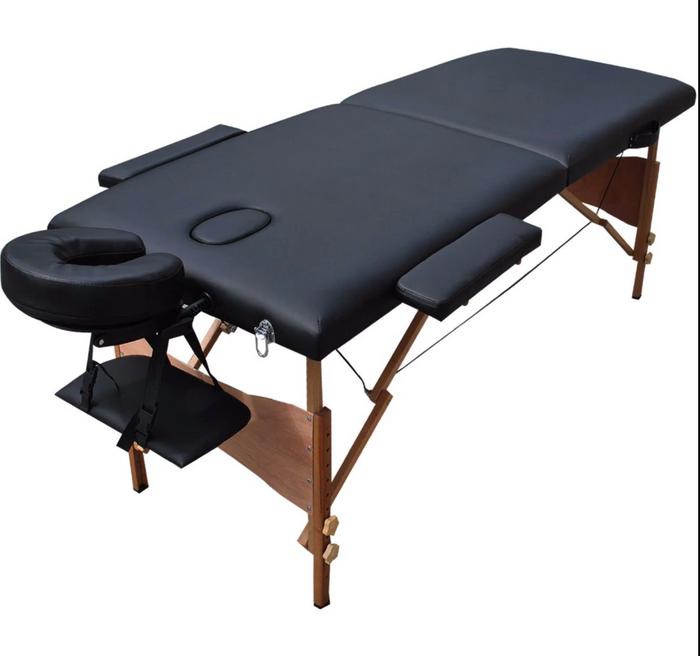 Portable Deluxe Massage Bed - Black / White