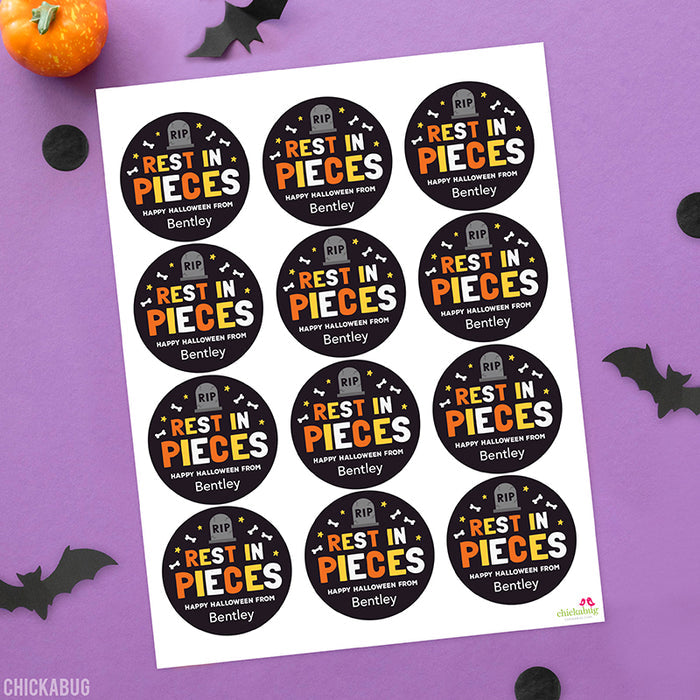 "Rest in Pieces" Halloween Stickers