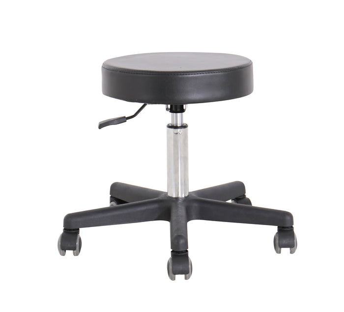 Round therapist gaslift stool - Colours: Black/ White