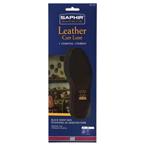 Saphir Black Leather Insole & Charcoal Bottom