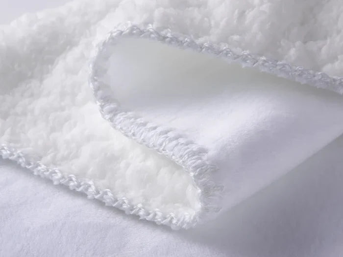 Sherpa Lined Sublimation Minky Blanket(Full White, 152*203cm/60inchx 80inch)