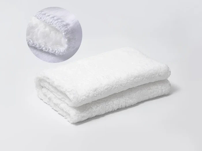 Sherpa Lined Sublimation Minky Blanket(Full White, 152*203cm/60inchx 80inch)