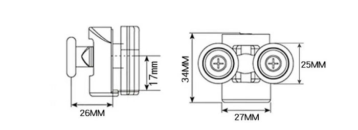 Shower Door Roller - Double Top