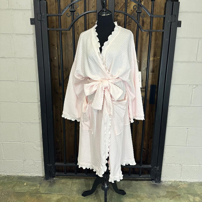 Simple Pleasures ¾ Length Dot Wrap Robe