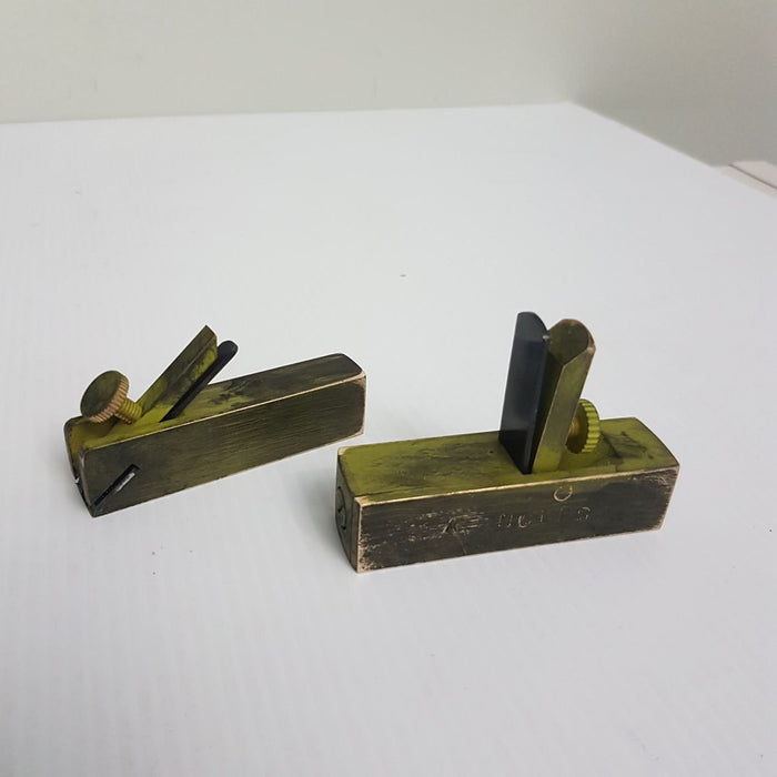 small brass woodworking planes set