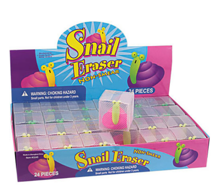 Snail Eraser Pencil Holder (24 per unit), #3245 (F-29)