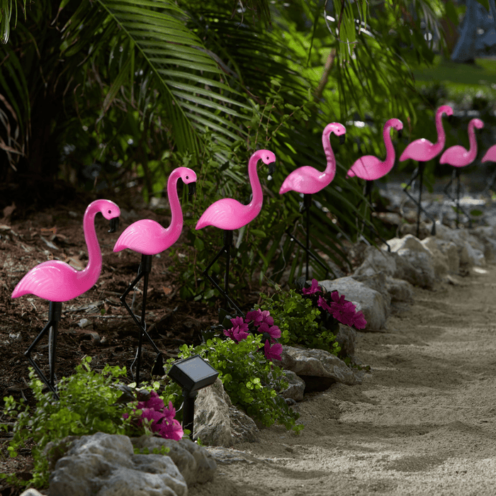 Gadget Gerbil Solar Powered Pink Flamingo Lights (3 pack)