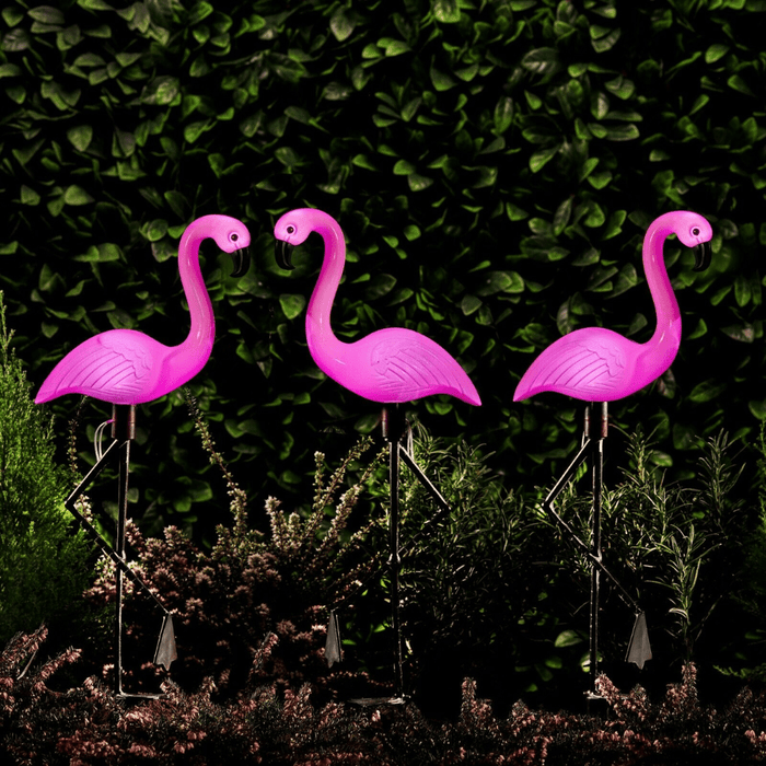 Gadget Gerbil Solar Powered Pink Flamingo Lights (3 pack)