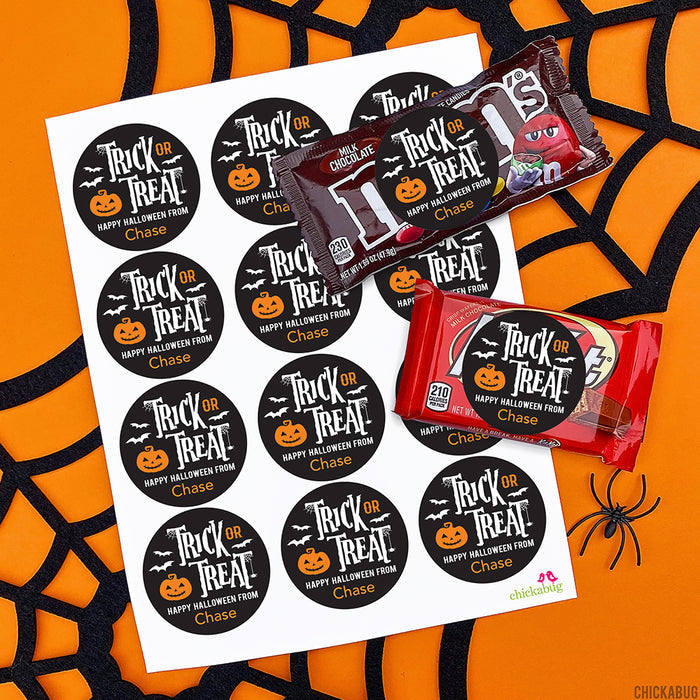 Spooky Trick or Treat Halloween Stickers